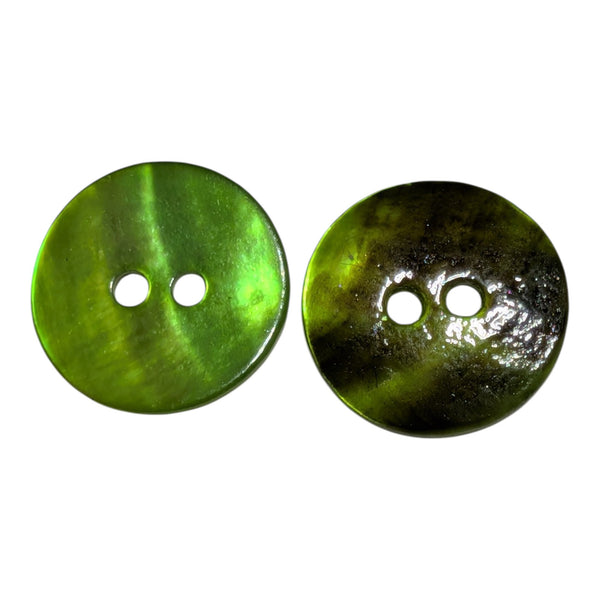 Lime Green Mother of Pearl Buttons - Choice of Sizes