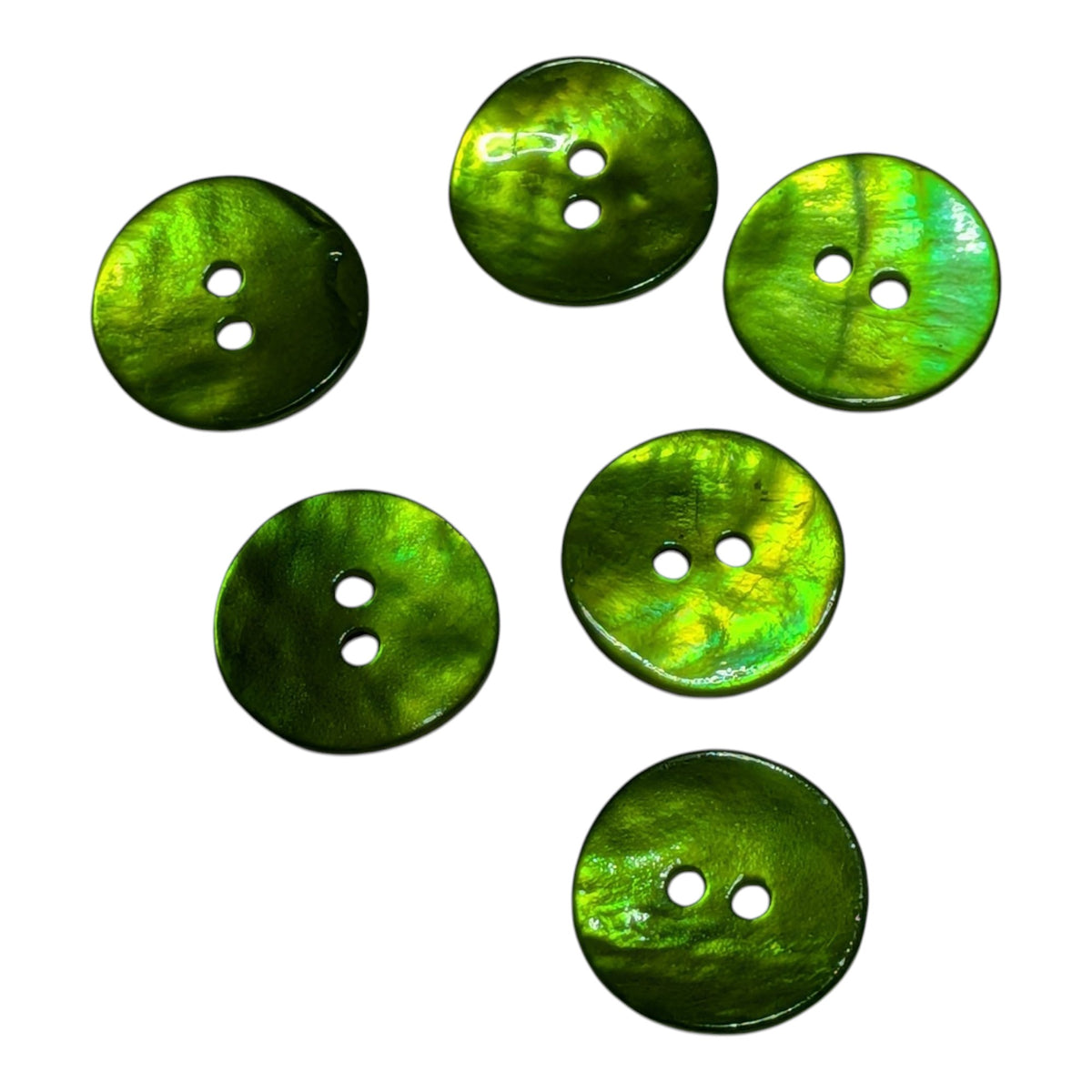 Lime Green Mother of Pearl Buttons - Choice of Sizes