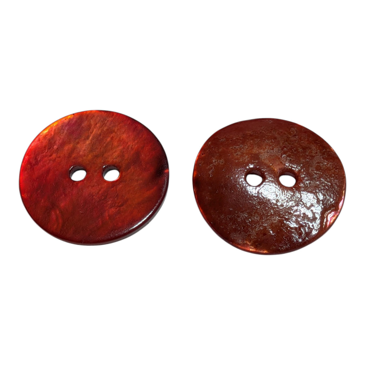 Red Mother of Pearl Buttons - Choice of Button Size