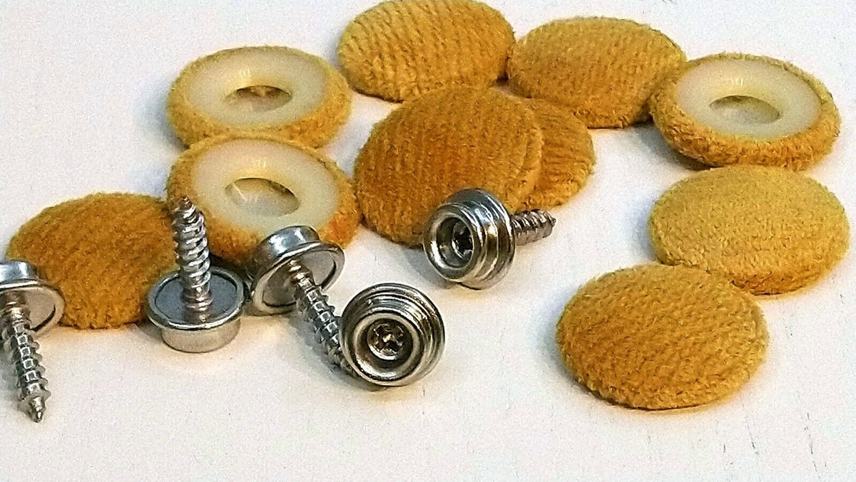 Yellow Textured Velvet Snap Button 23mm & 18mm, Car, Boat, Caravan Upholstery