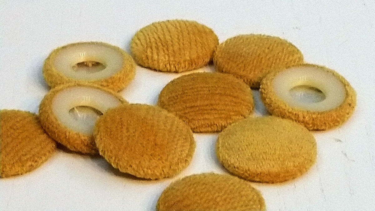 Yellow Textured Velvet Snap Button 23mm & 18mm, Car, Boat, Caravan Upholstery