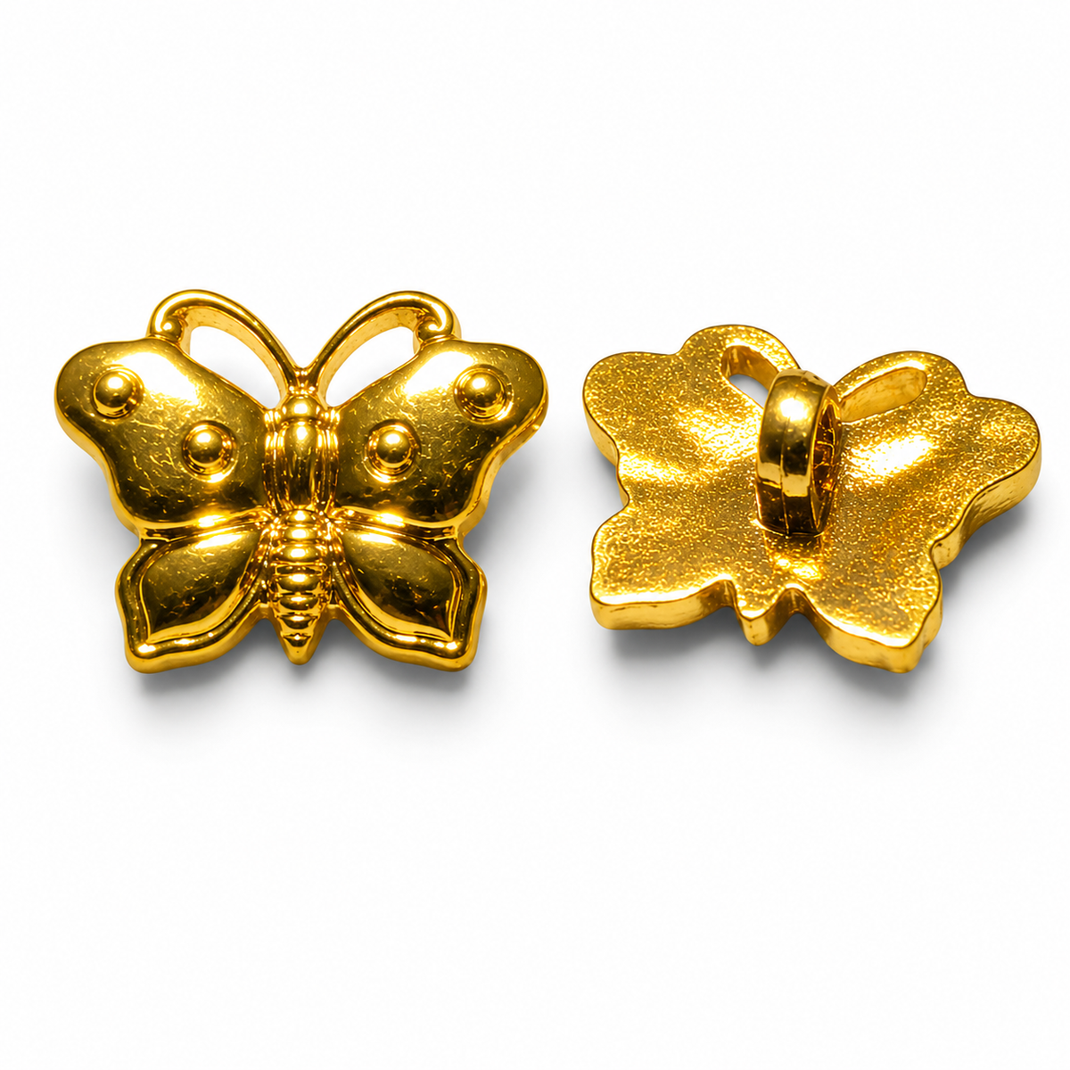 18mm Metallic Gold Butterfly Buttons