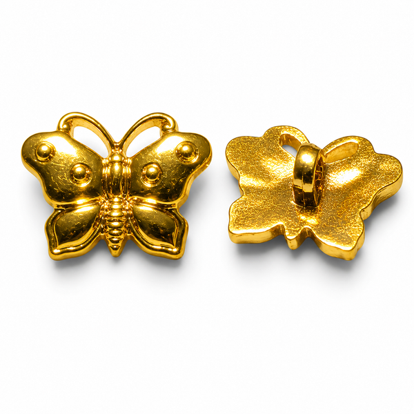 18mm Metallic Gold Butterfly Buttons