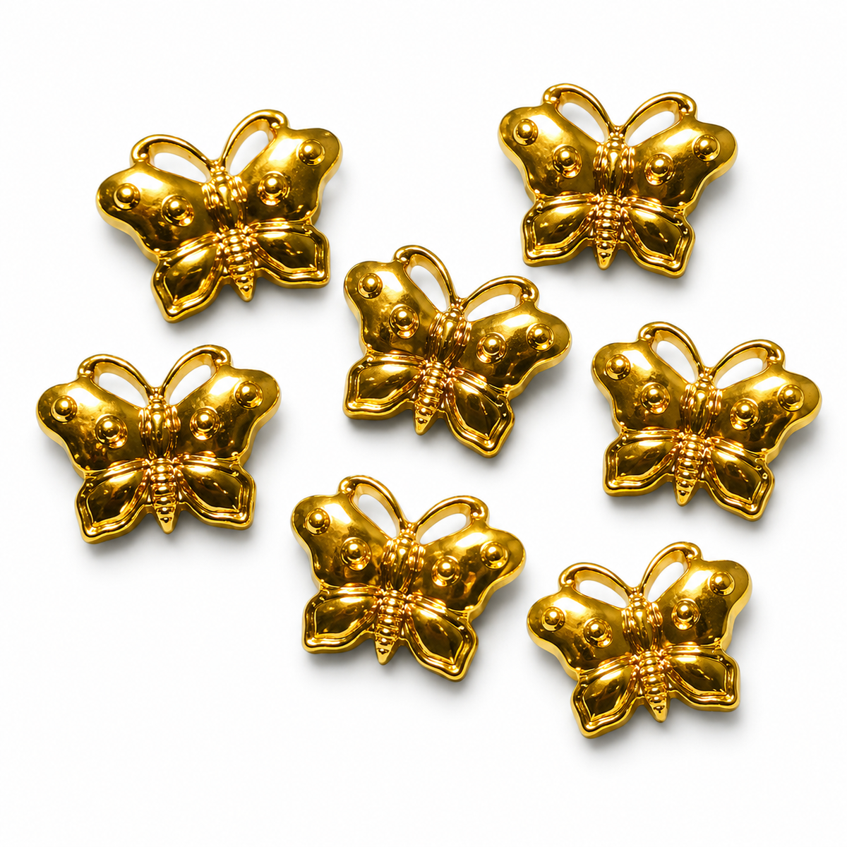 18mm Metallic Gold Butterfly Buttons