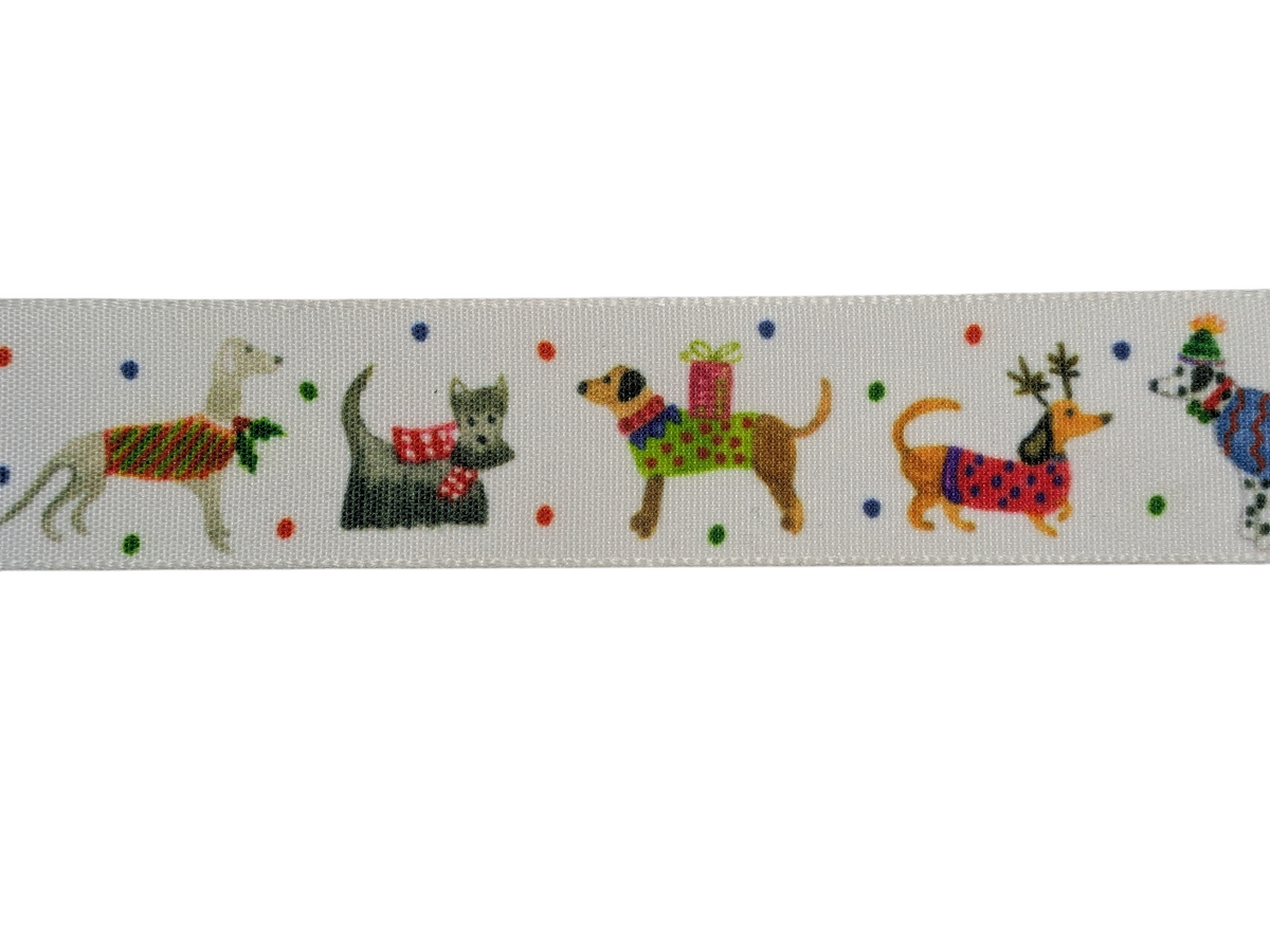 25mm Jolly Dog Christmas Ribbon – The Crafty Animal UK