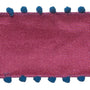 Fuchsia Ribbon with Blue Pom Pom Edge