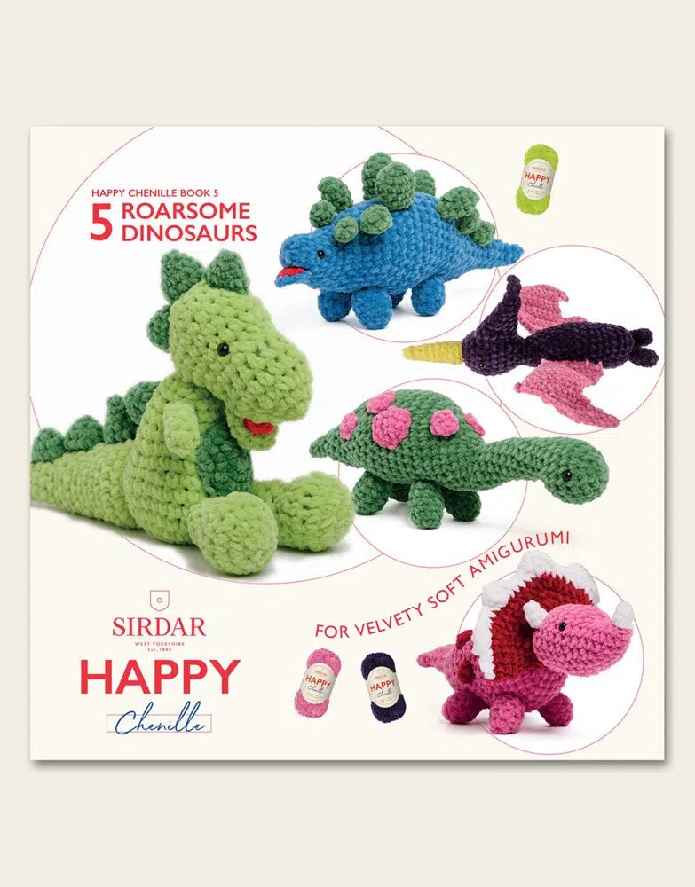 Happy Chenille Roarsome Dinosaurs Pattern Book