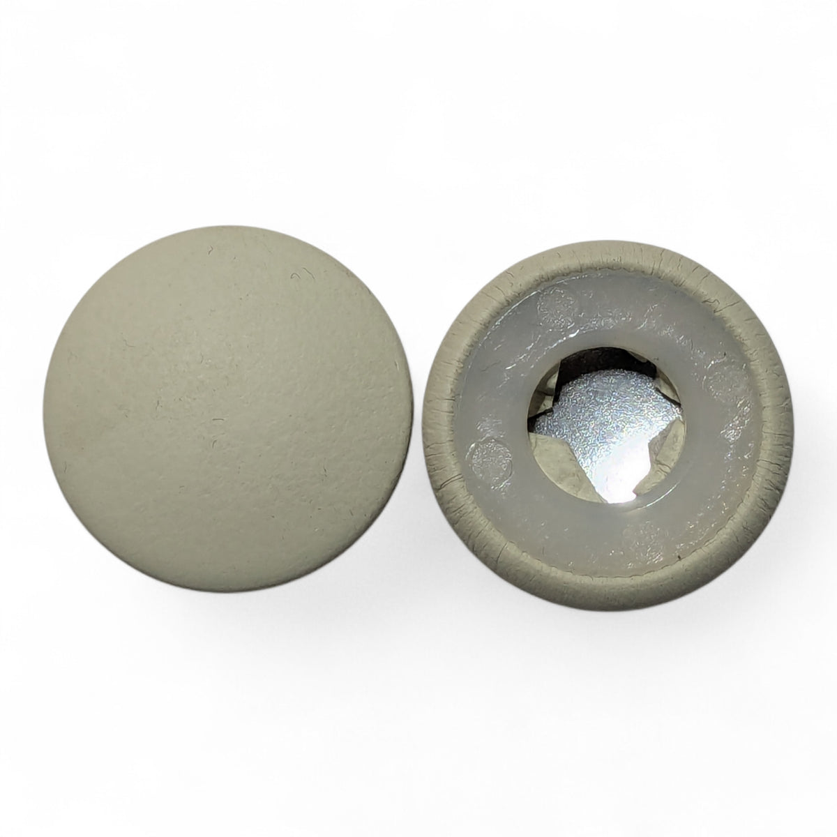 Ivory Leather Snap Button