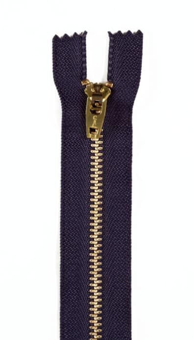 Navy 6″/15cm No.5 Closed End Auto-Lock Jeans Zips with Brass Teeth