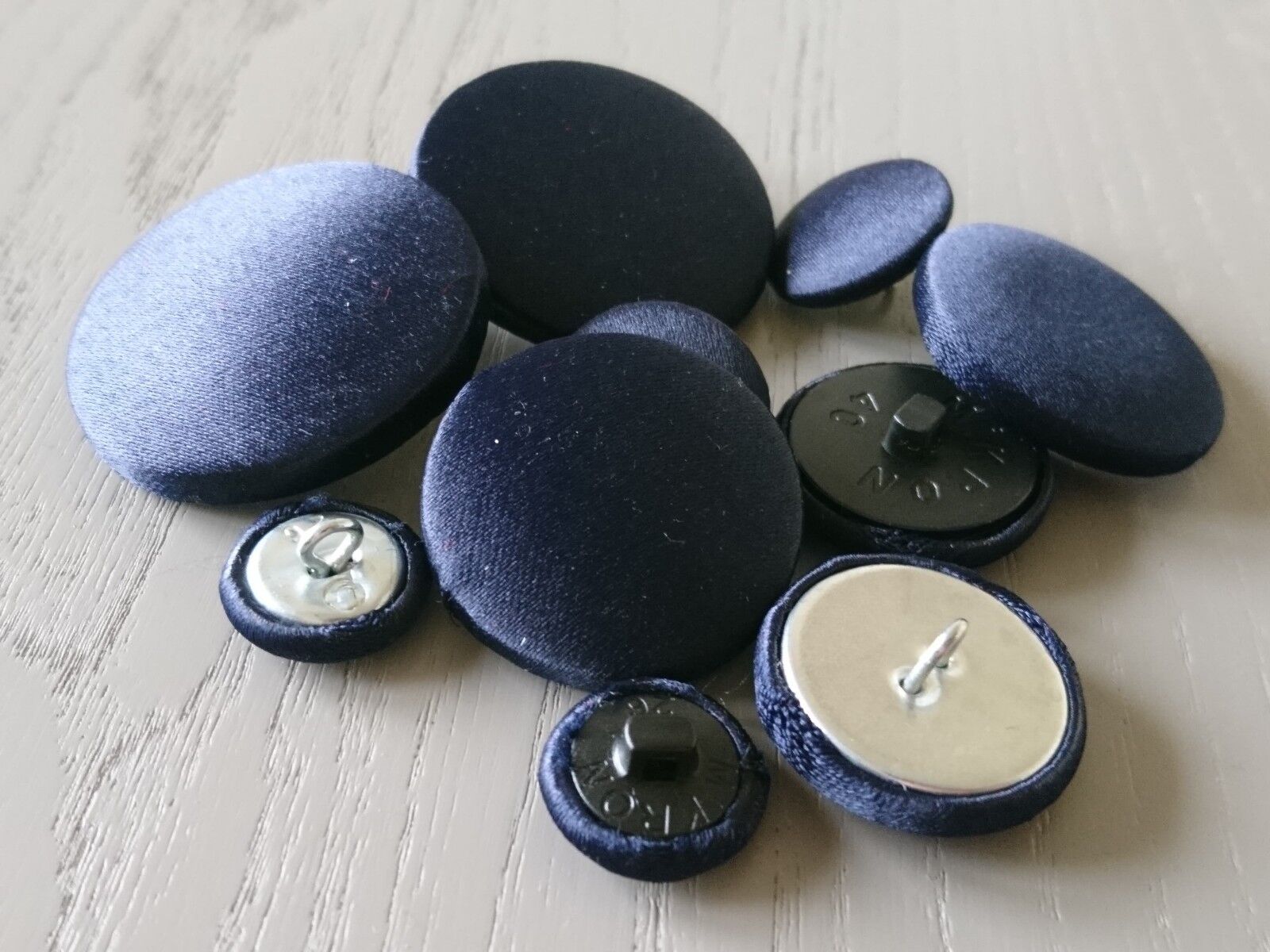 Navy Blue Satin Buttons – The Crafty Animal UK