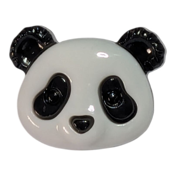 18mm Panda Head Black/White Plastic Shank Button