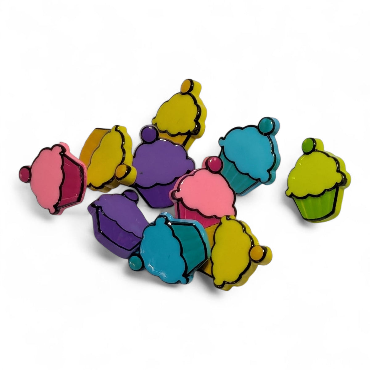 11mm Cupcake Buttons - Assorted Colours
