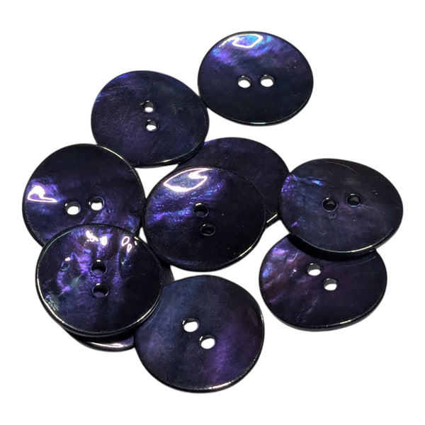 Navy Blue Mother of Pearl Buttons, 15mm or 20mm