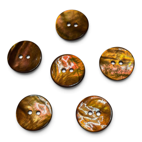 Rust Orange Mother of Pearl Buttons