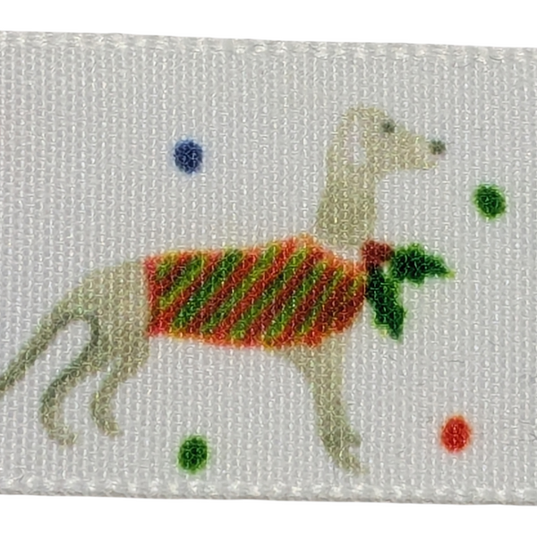 25mm Jolly Dog Christmas Ribbon