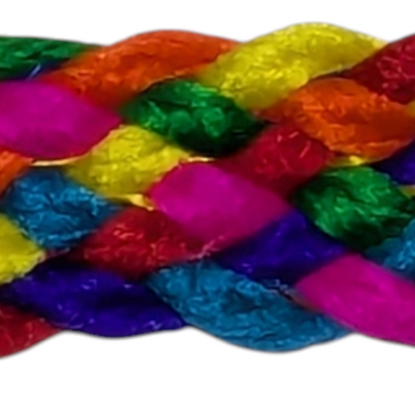 12mm Wide Multicoloured Flat Woven Cord