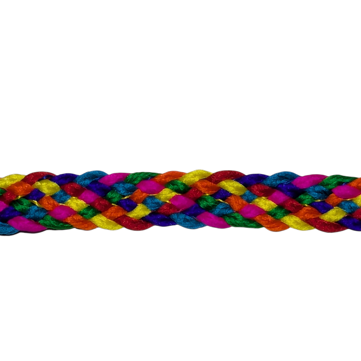 12mm Wide Multicoloured Flat Woven Cord
