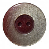 Red button with two holes on a white background