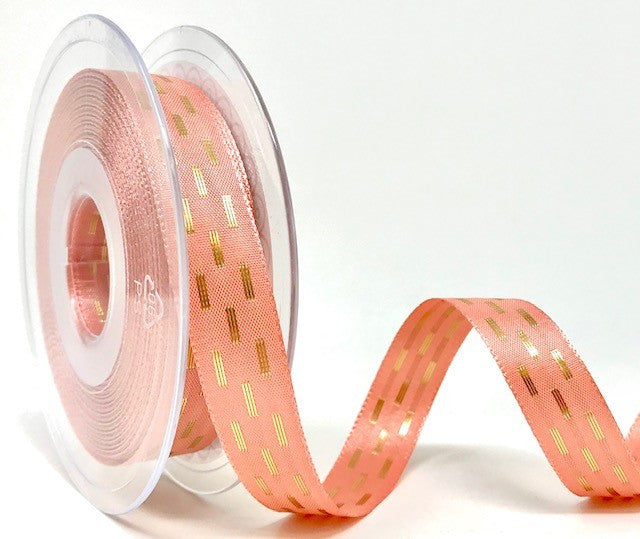 15mm Rose Gold Shimmer Stitch Berisfords Ribbon