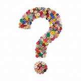 Question mark made of buttons
