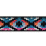 25mm (1) Blue, Pink & Multi-Colour Ethnic Design Patterned Coloured Elastic
