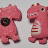 Dinosaur Shank Buttons in Bright Pink, Yellow, Green, Rose Pink or Blue | The Crafty Animal UK
