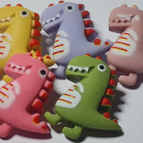 Dinosaur Shank Buttons in Bright Pink, Yellow, Green, Rose Pink or Blue | The Crafty Animal UK