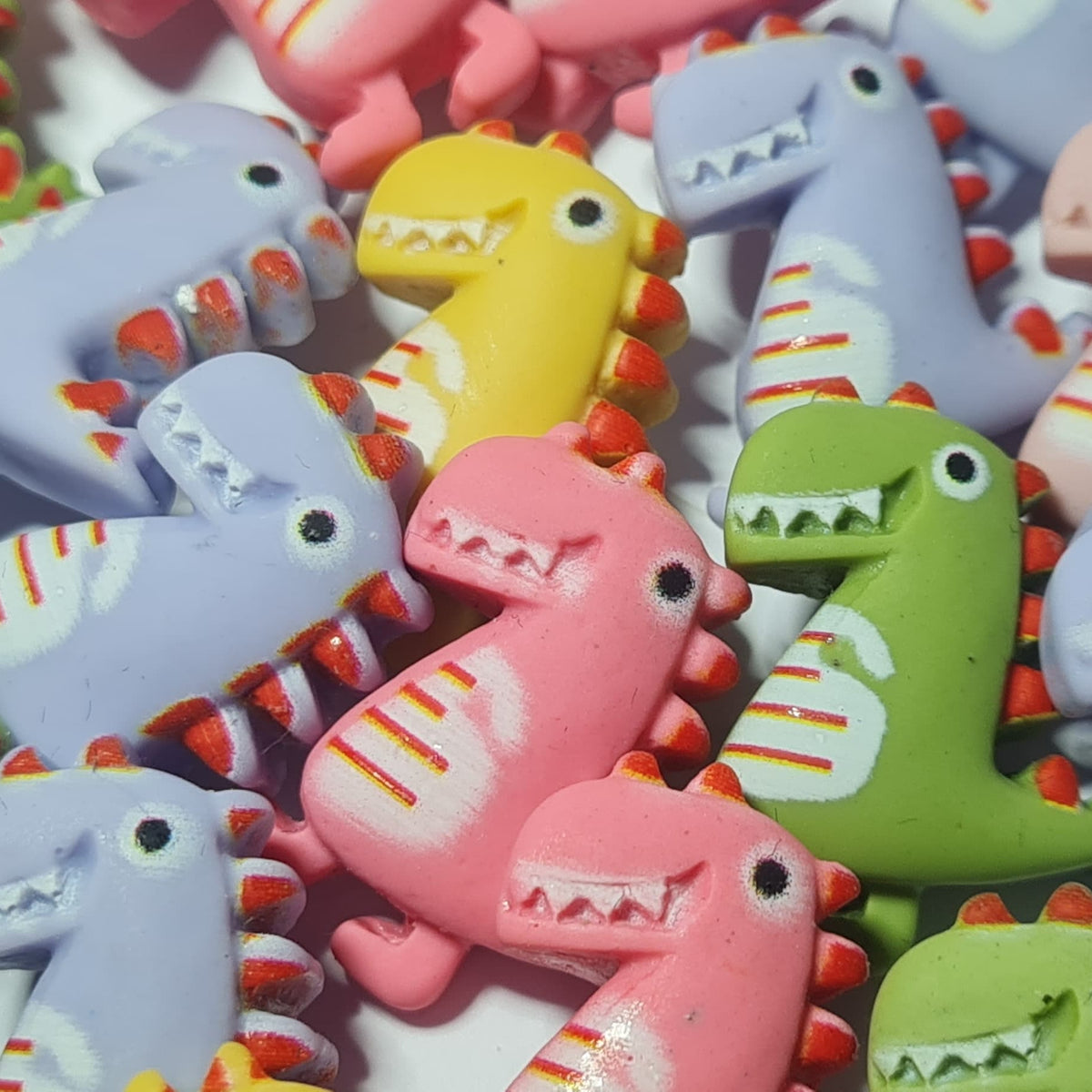Dinosaur Shank Buttons in Bright Pink, Yellow, Green, Rose Pink or Blue | The Crafty Animal UK