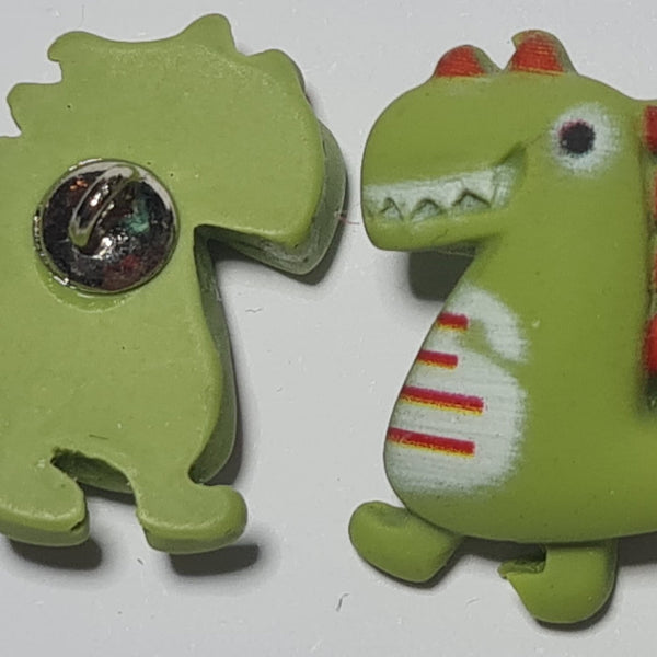 Dinosaur Shank Buttons in Bright Pink, Yellow, Green, Rose Pink or Blue | The Crafty Animal UK