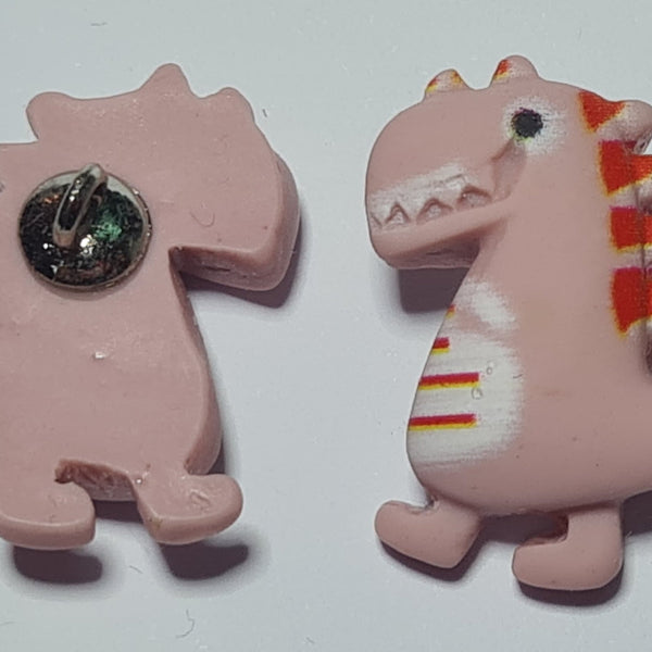Dinosaur Shank Buttons in Bright Pink, Yellow, Green, Rose Pink or Blue | The Crafty Animal UK