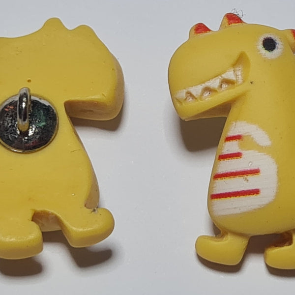 Dinosaur Shank Buttons in Bright Pink, Yellow, Green, Rose Pink or Blue | The Crafty Animal UK