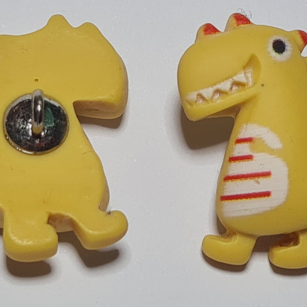 Dinosaur Shank Buttons in Bright Pink, Yellow, Green, Rose Pink or Blue | The Crafty Animal UK